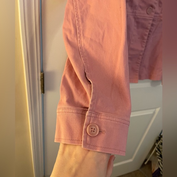 Torrid, pink canvas like button up jacket. Size 3 (22/24) - Picture 5 of 6